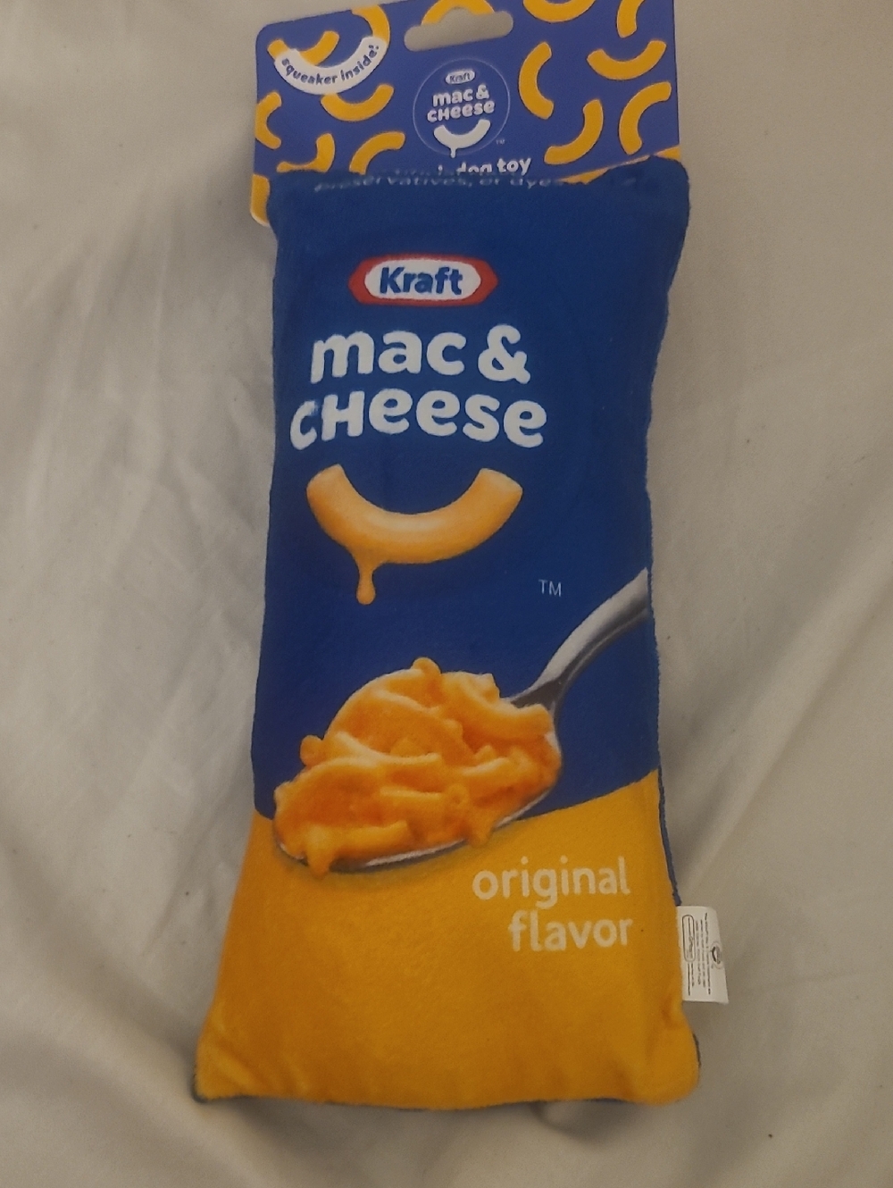 Kraft Mac & Cheese Plush Dog Toy - Blue & Yellow - Picture 1 of 4